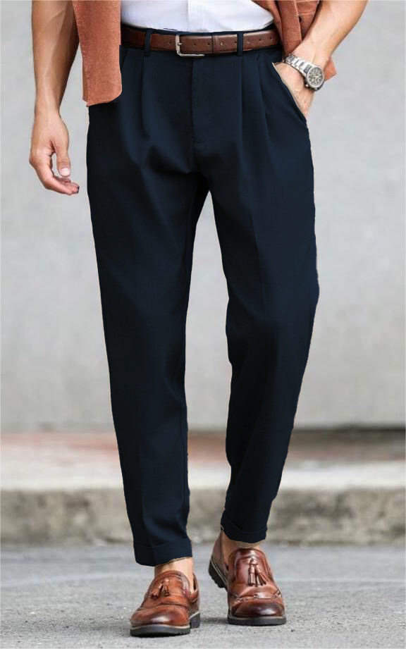 Refined Tailored Pleat Linen Pants