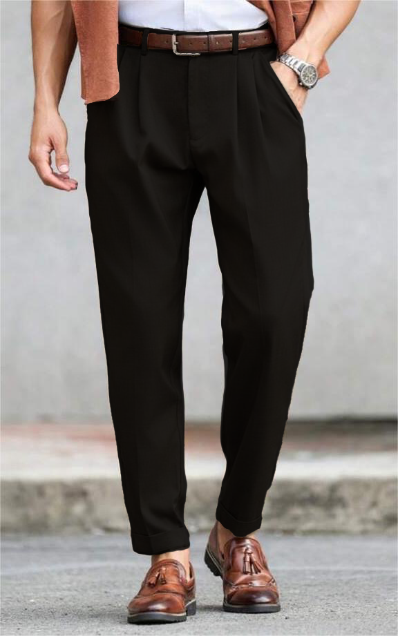 Refined Tailored Pleat Linen Pants