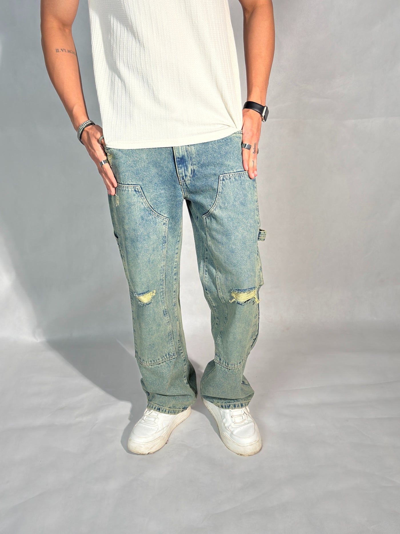 Retro Sunbeam Distressed Carpenter Jeans