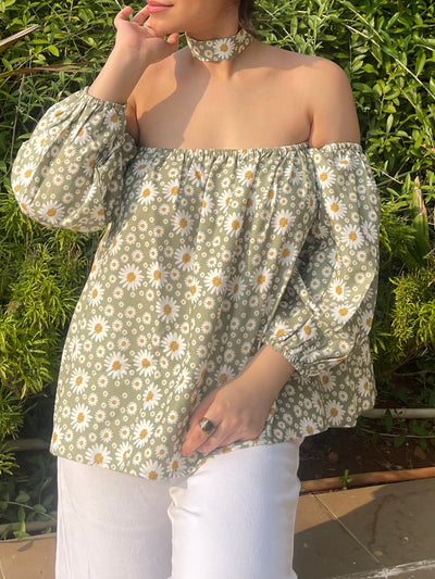 Daisy Off Shoulder Top with choker