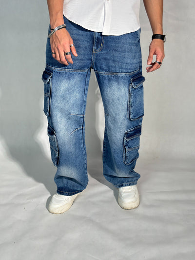 Blue Surge Wide Leg Cargo Jeans