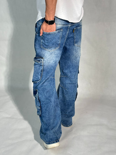 Blue Surge Wide Leg Cargo Jeans