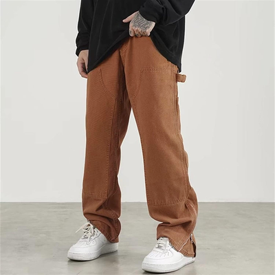 Mud Khaki Carpenter Loose Straight Jeans
