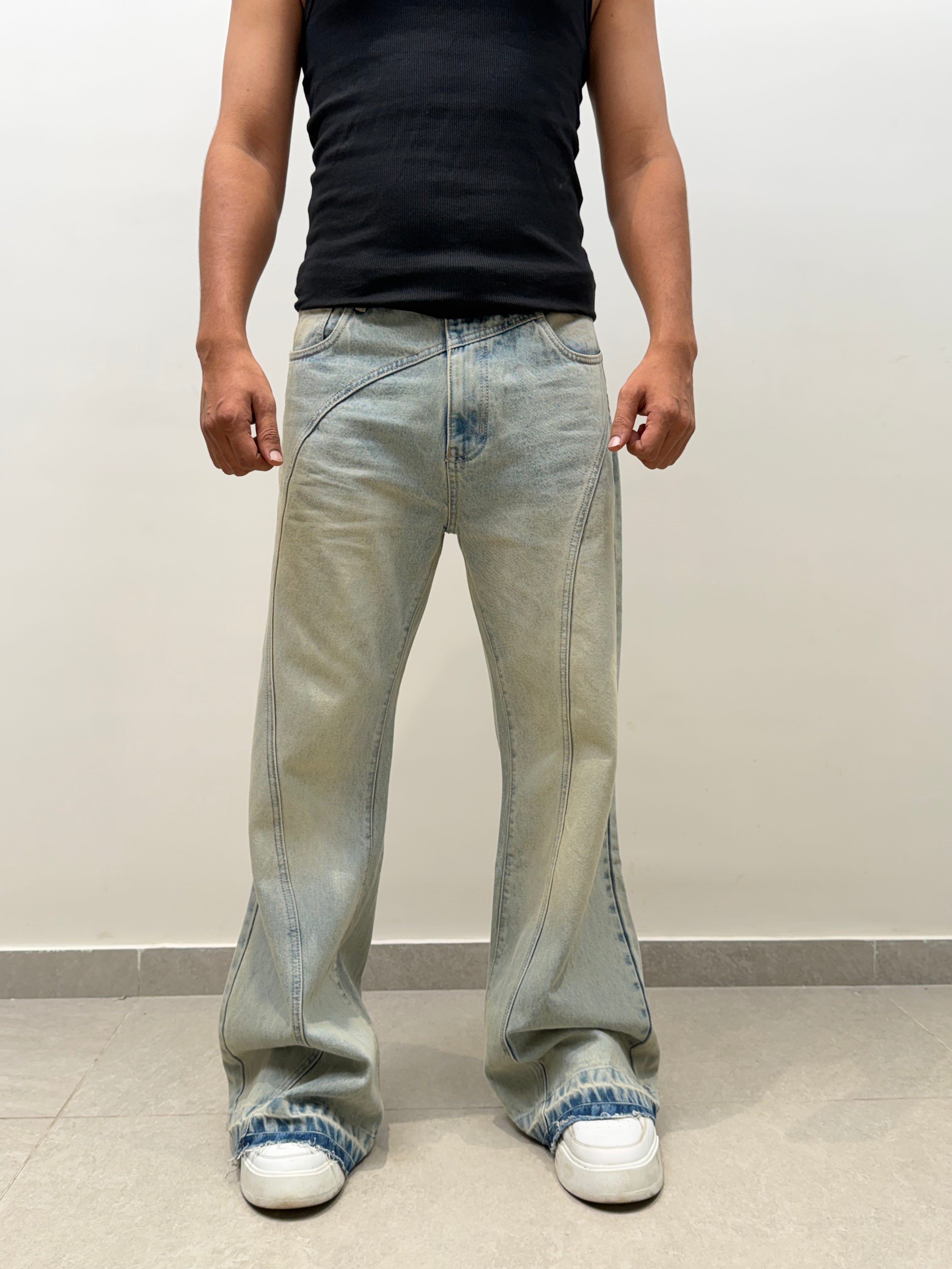 Deform Blue Straight A Line Jeans