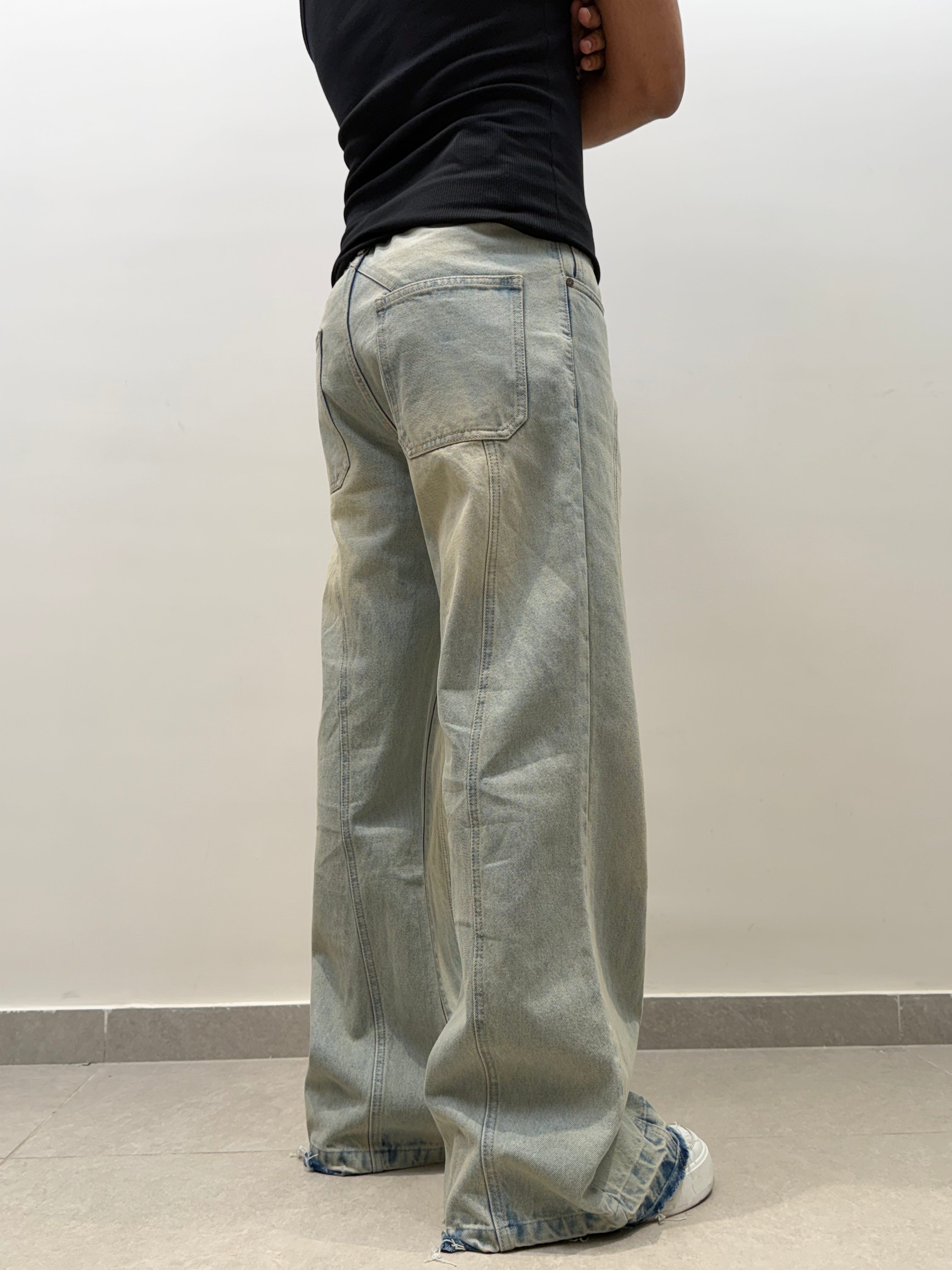 Deform Blue Straight A Line Jeans