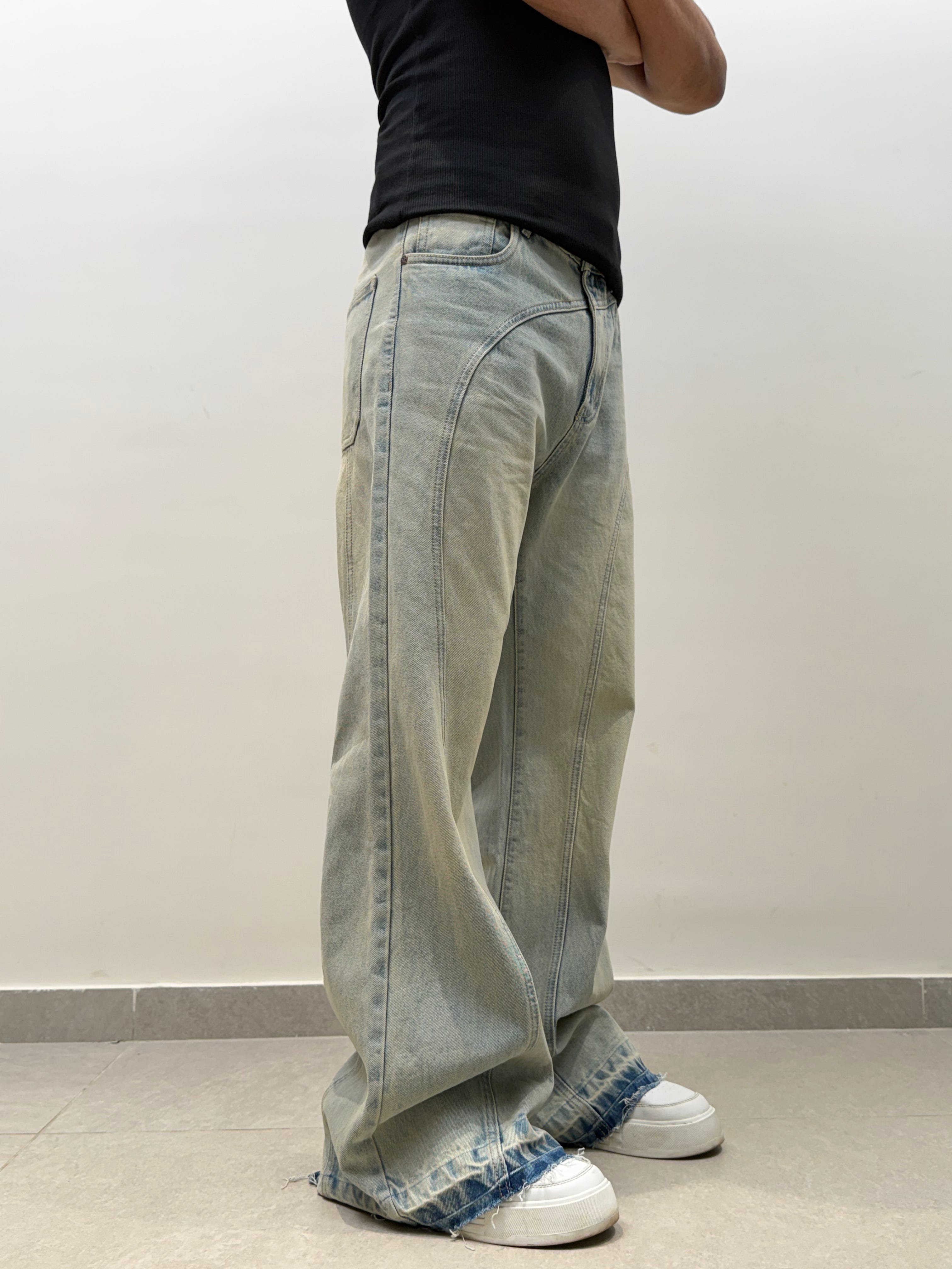 Deform Blue Straight A Line Jeans