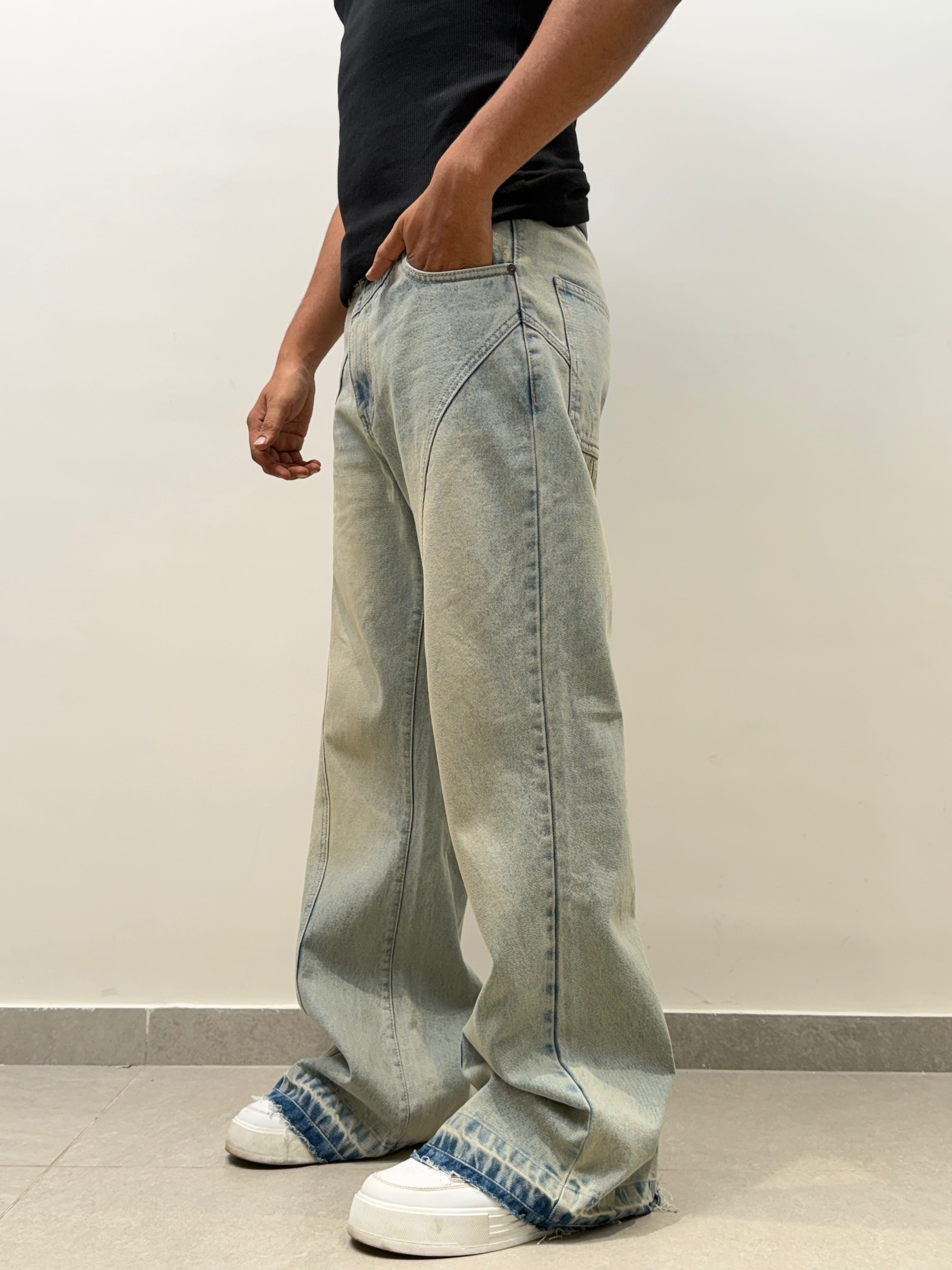 Deform Blue Straight A Line Jeans