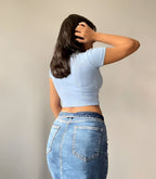 Fitted Rib Knit Crop Baby Tee