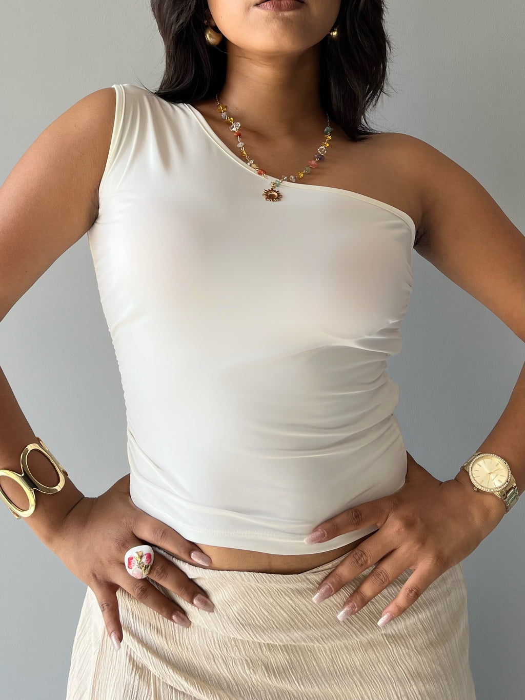 Effortless Flow One Shoulder Ruched Top