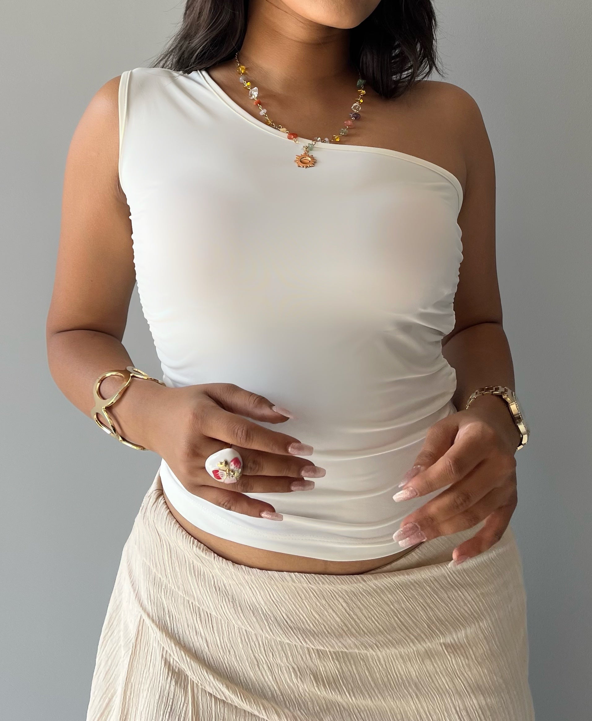 Effortless Flow One Shoulder Ruched Top