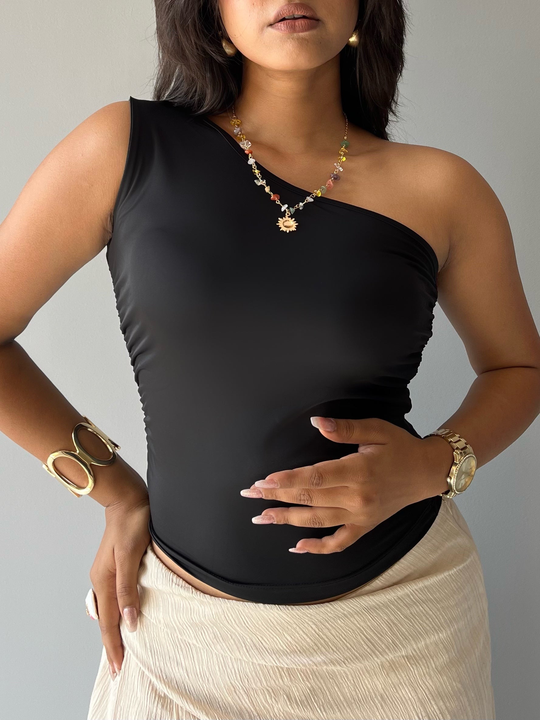 Effortless Flow One Shoulder Ruched Top