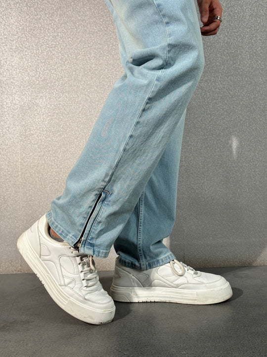 Flashback Slit Straight Fit Jeans - Main Image