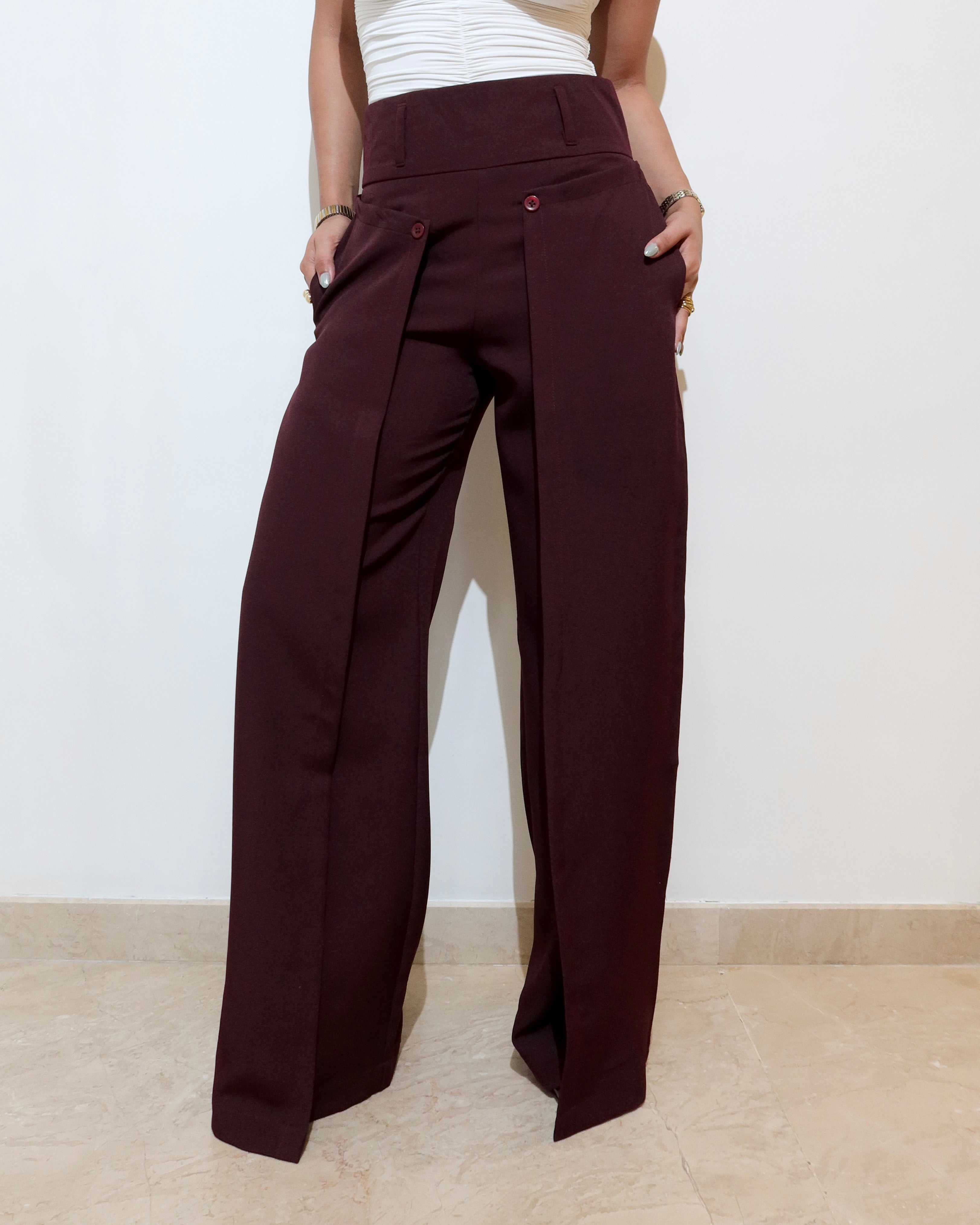 Flattered Flap Straight Pants