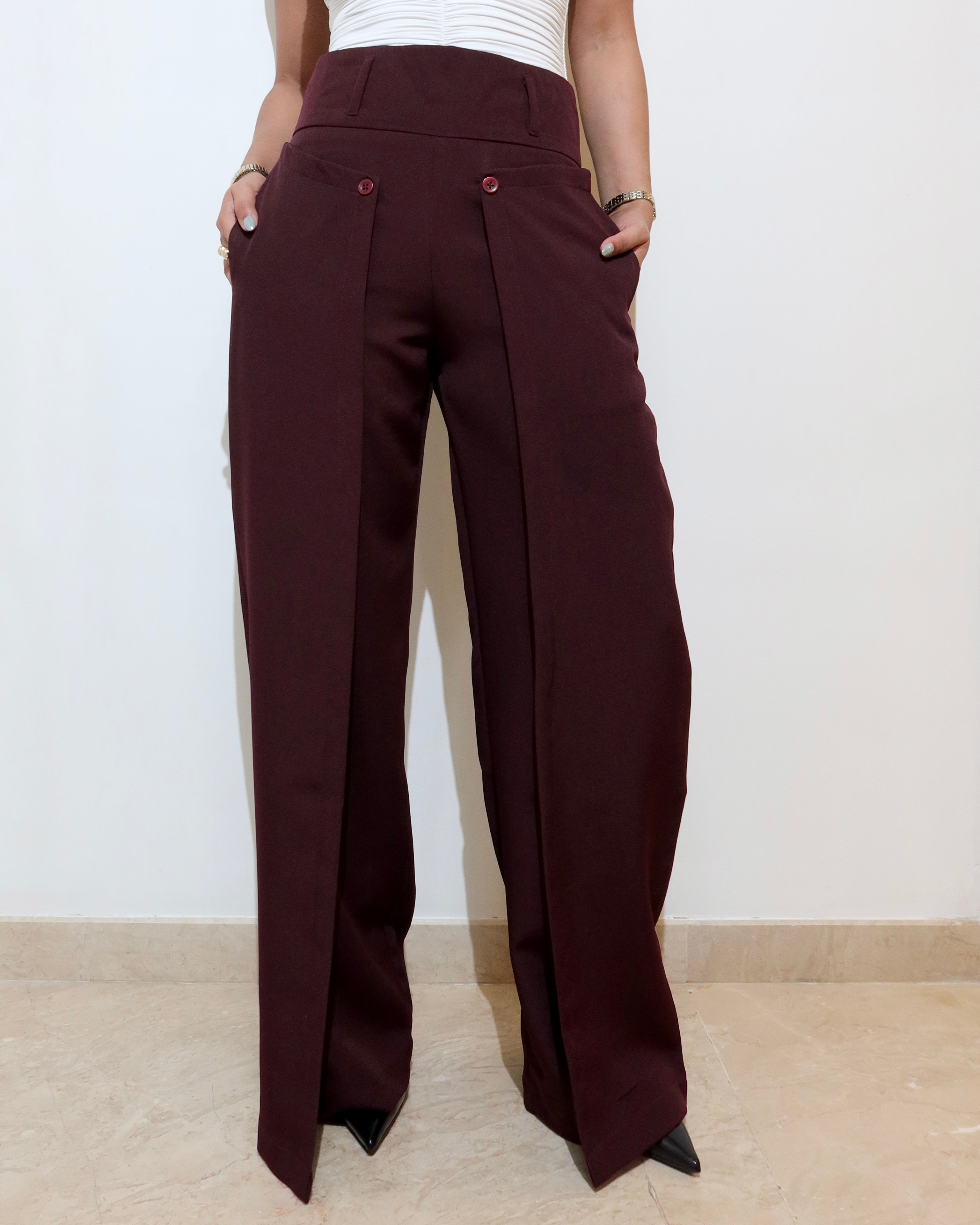 Flattered Flap Straight Pants