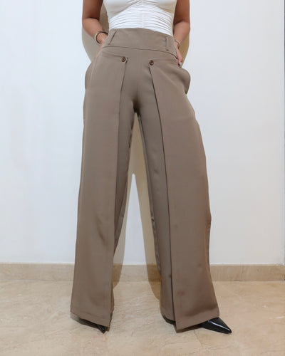 Flattered Flap Straight Pants