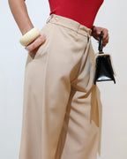 Settle Side Button Pleated Wide Pants