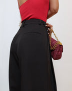 Settle Side Button Pleated Wide Pants