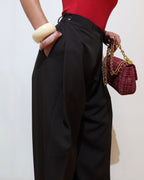 Settle Side Button Pleated Wide Pants