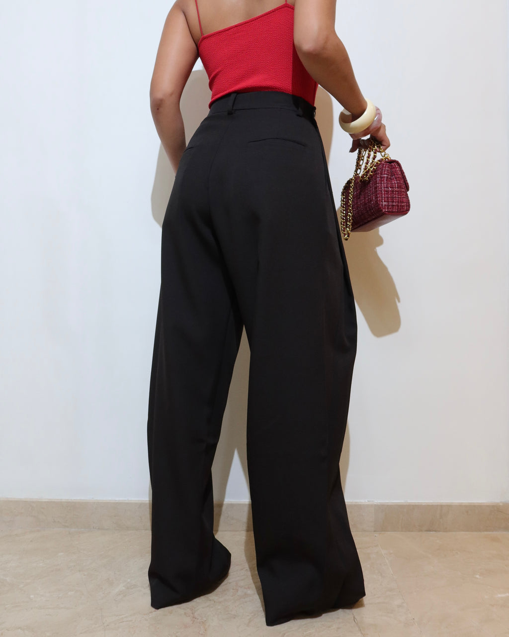 Settle Side Button Pleated Wide Pants