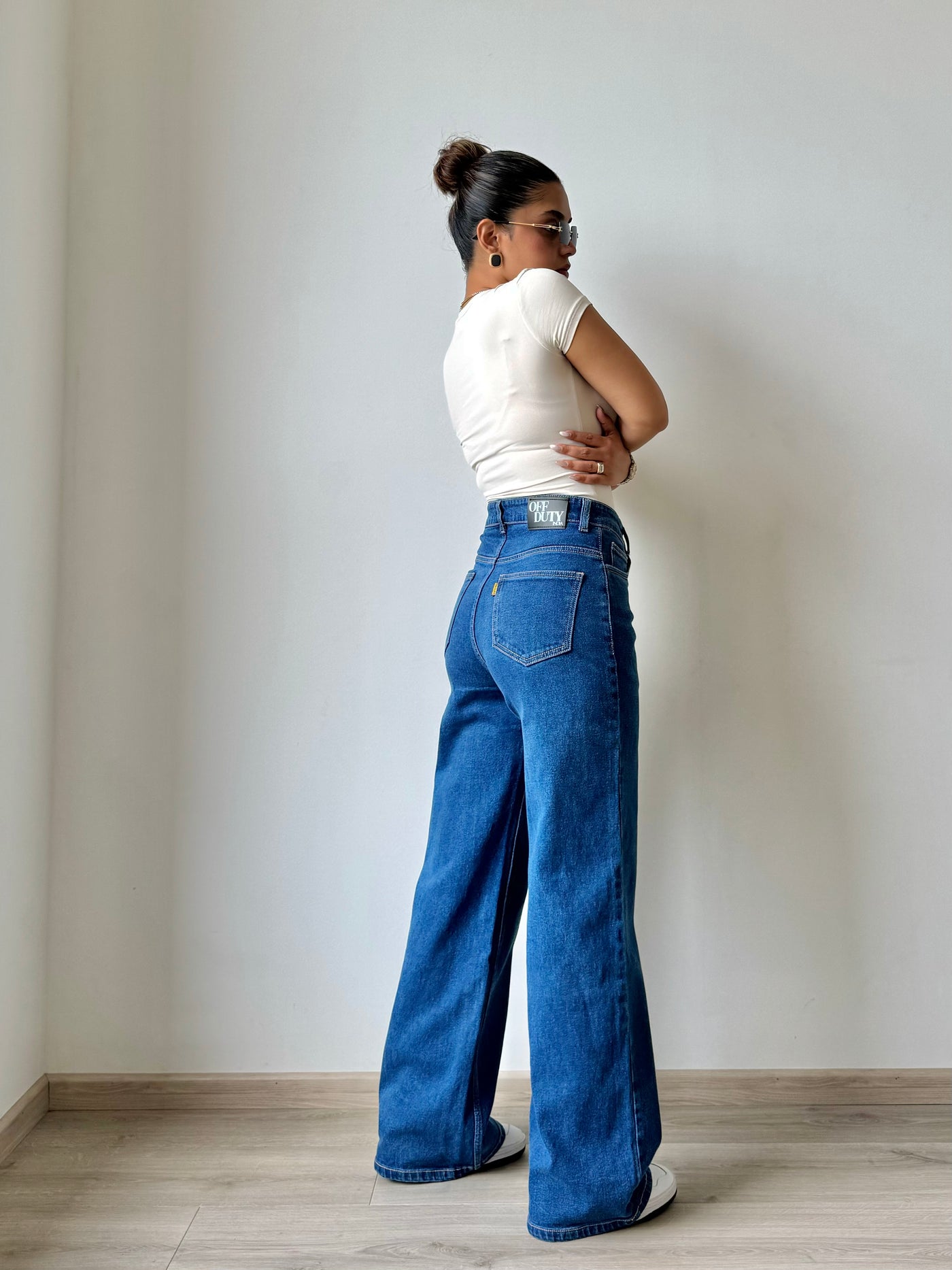 True Blue Wide Leg High Rise jeans