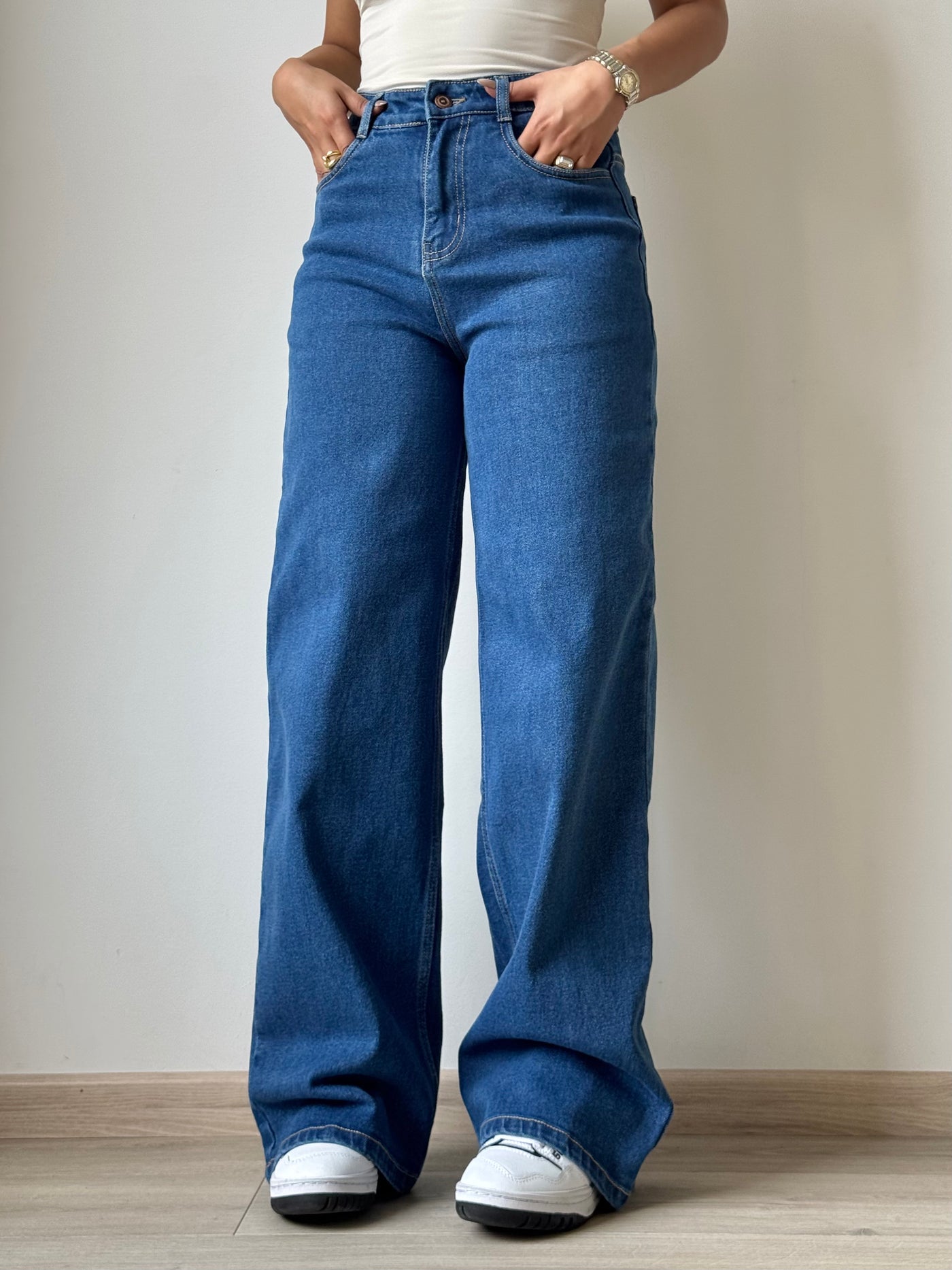 True Blue Wide Leg High Rise jeans