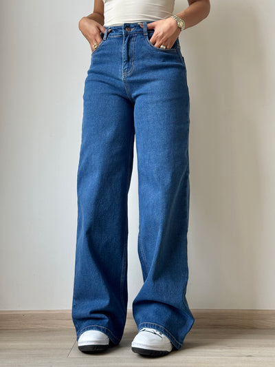 True Blue Wide Leg High Rise jeans