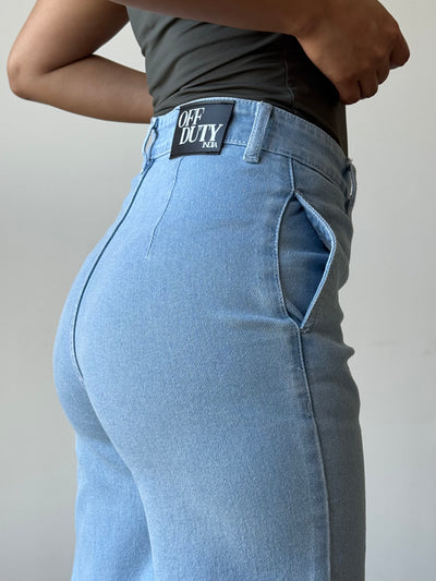 Sky Blue Fall Wide Leg High Rise Jeans