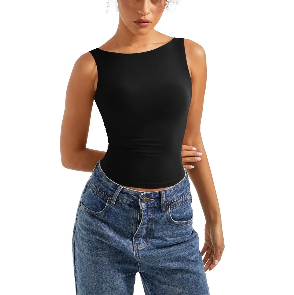 Soft Backless Boat Neck Tank Top