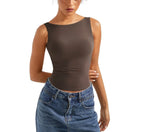 Soft Backless Boat Neck Tank Top