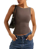 Soft Backless Boat Neck Tank Top