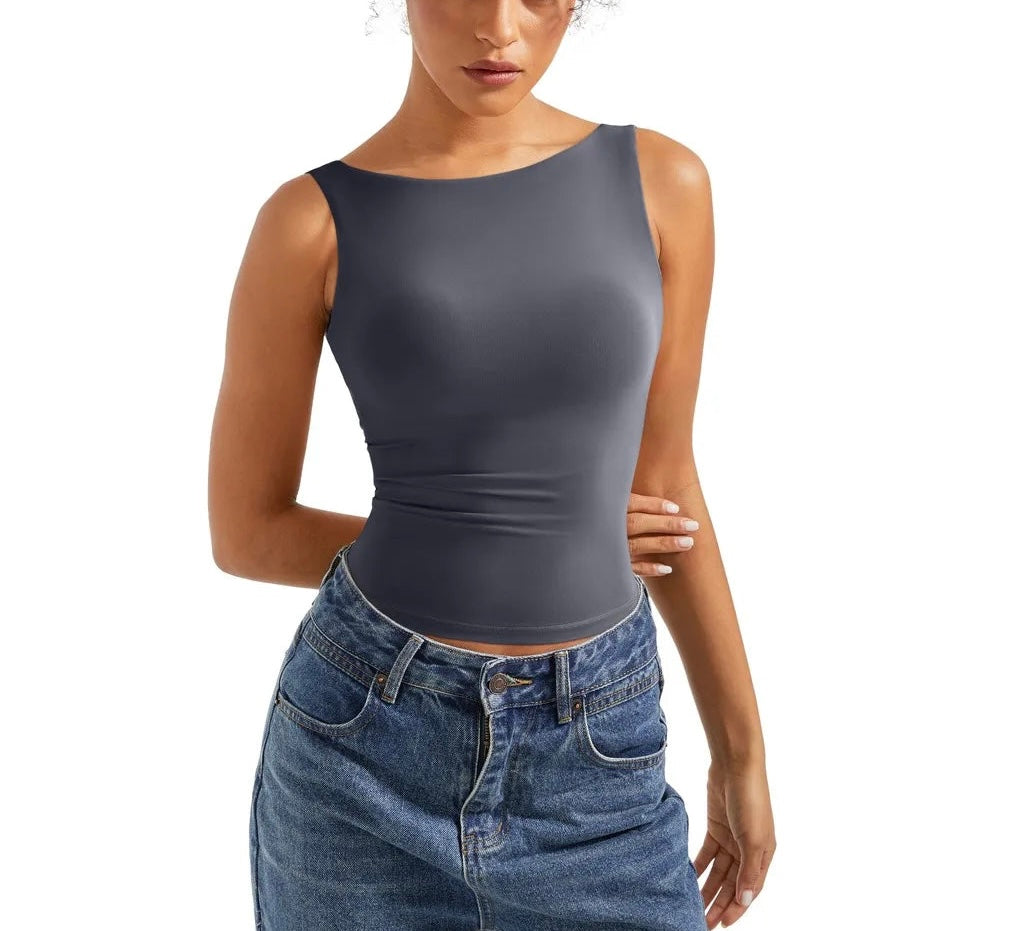 Soft Backless Boat Neck Tank Top