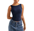 Soft Backless Boat Neck Tank Top