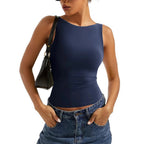 Soft Backless Boat Neck Tank Top