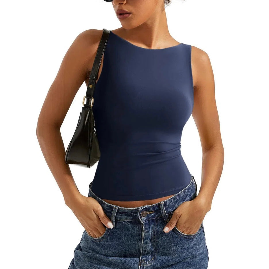 Soft Backless Boat Neck Tank Top