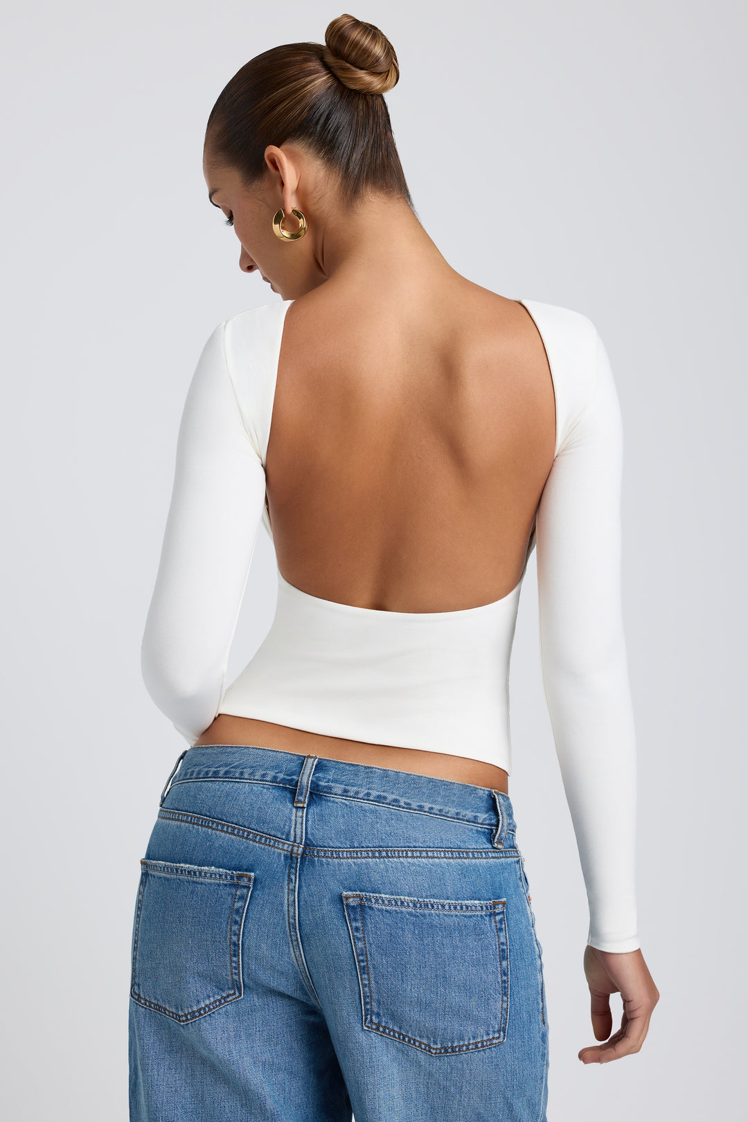 Backless Long Sleeve Top