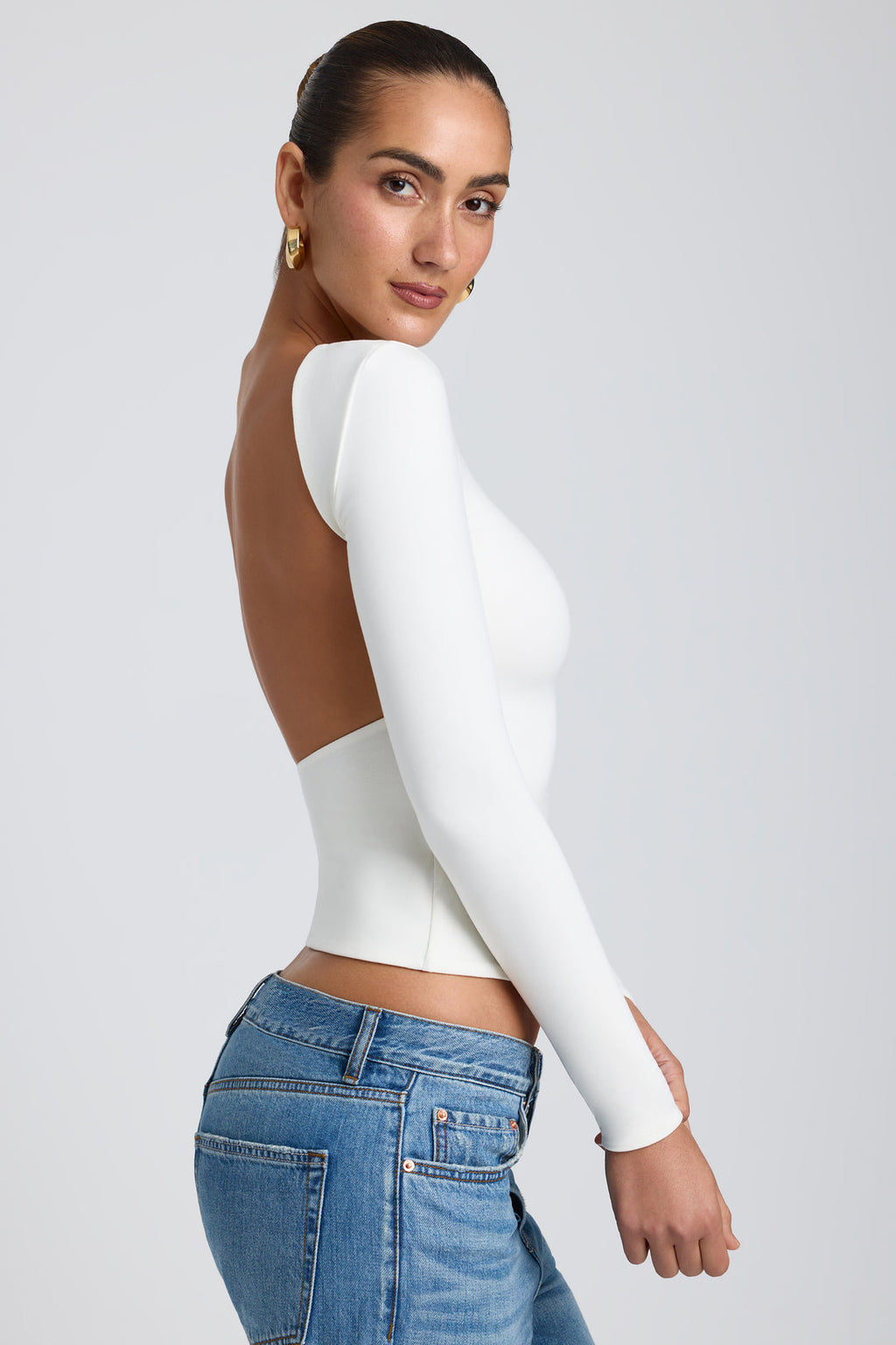 Backless Long Sleeve Top