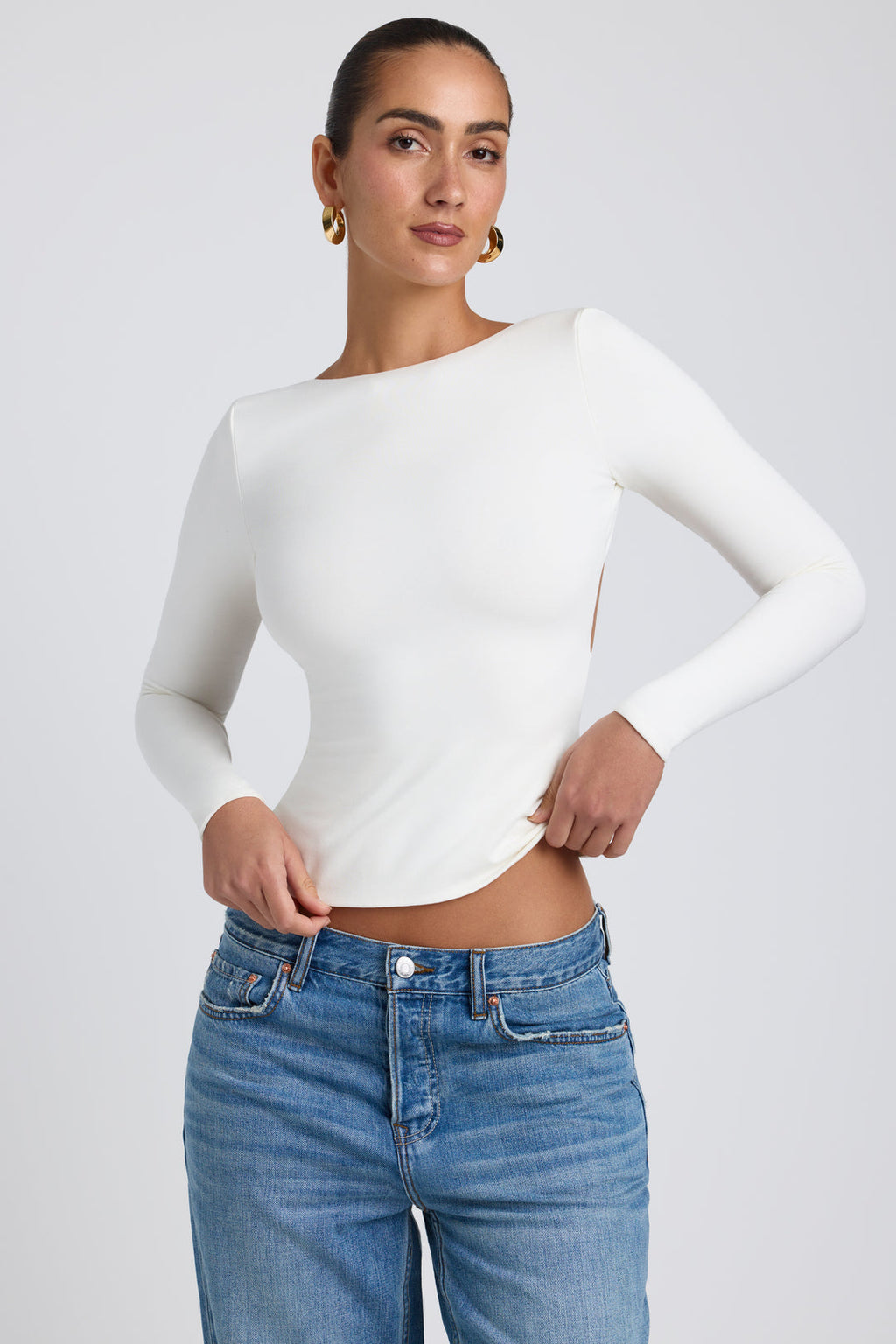 Backless Long Sleeve Top