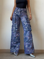 Milan High Street Foil Cargo Denim