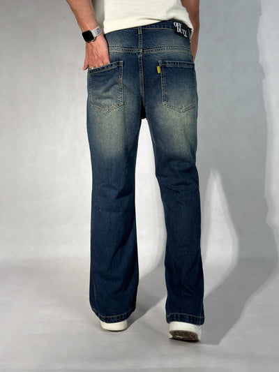 New Aged Wash Straight A Line Jeans