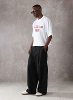 Pleated Minimal Wide Leg Trousers