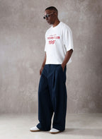 Pleated Minimal Wide Leg Trousers