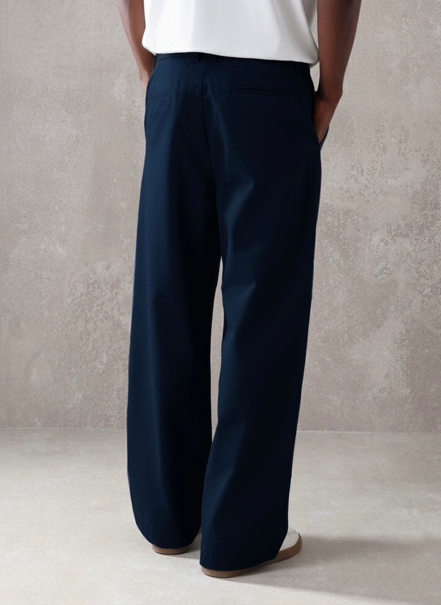 Pleated Minimal Wide Leg Trousers
