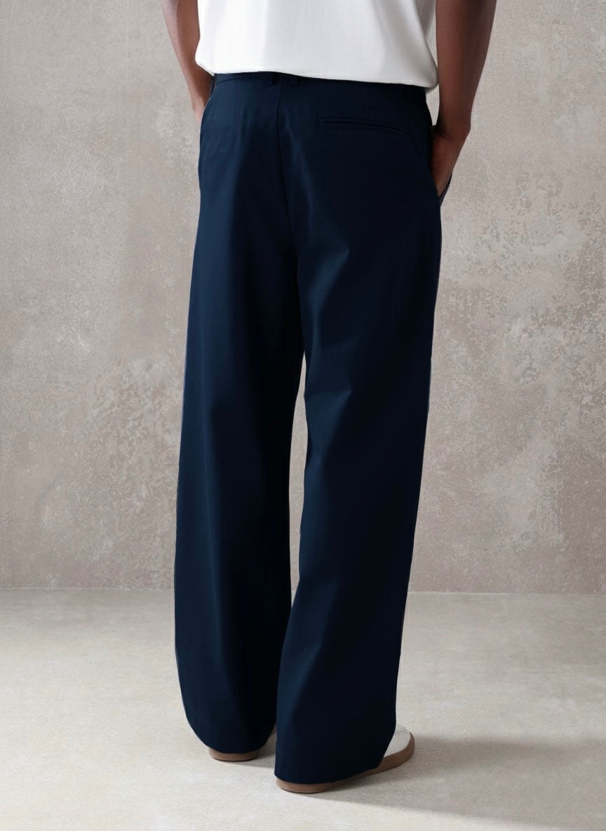 Pleated Minimal Wide Leg Trousers