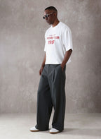 Pleated Minimal Wide Leg Trousers