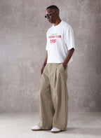 Pleated Minimal Wide Leg Trousers