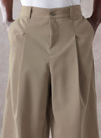 Pleated Minimal Wide Leg Trousers