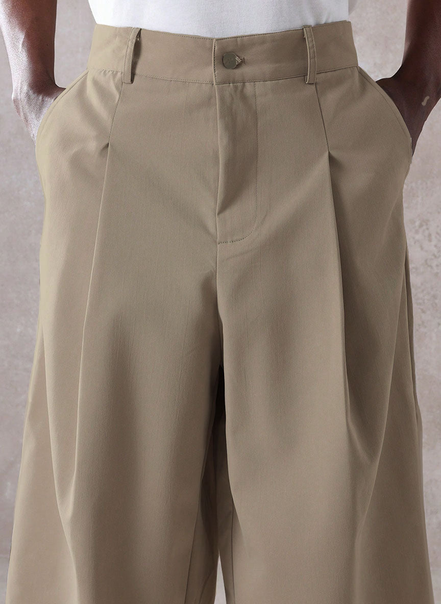 Pleated Minimal Wide Leg Trousers