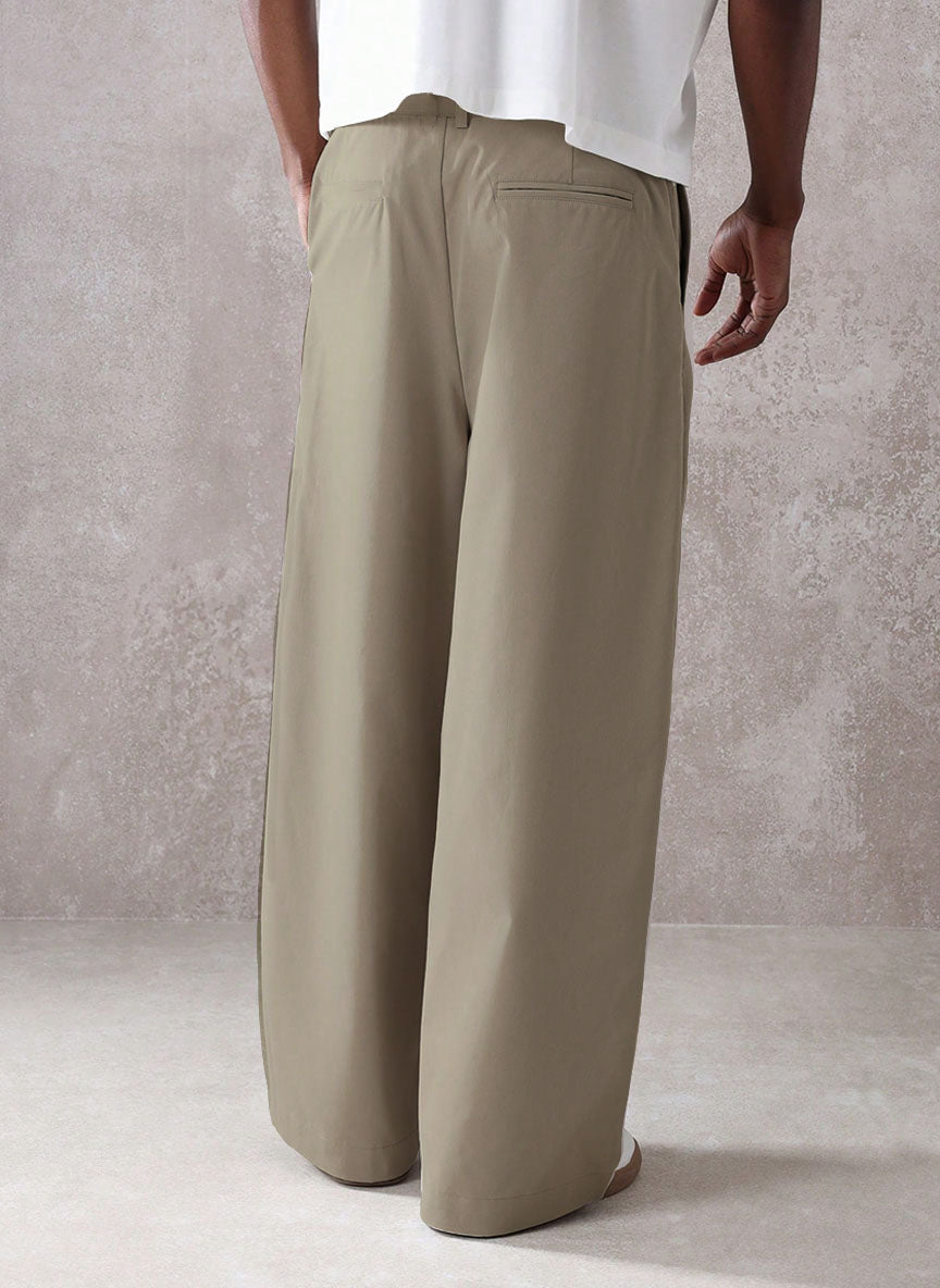 Pleated Minimal Wide Leg Trousers