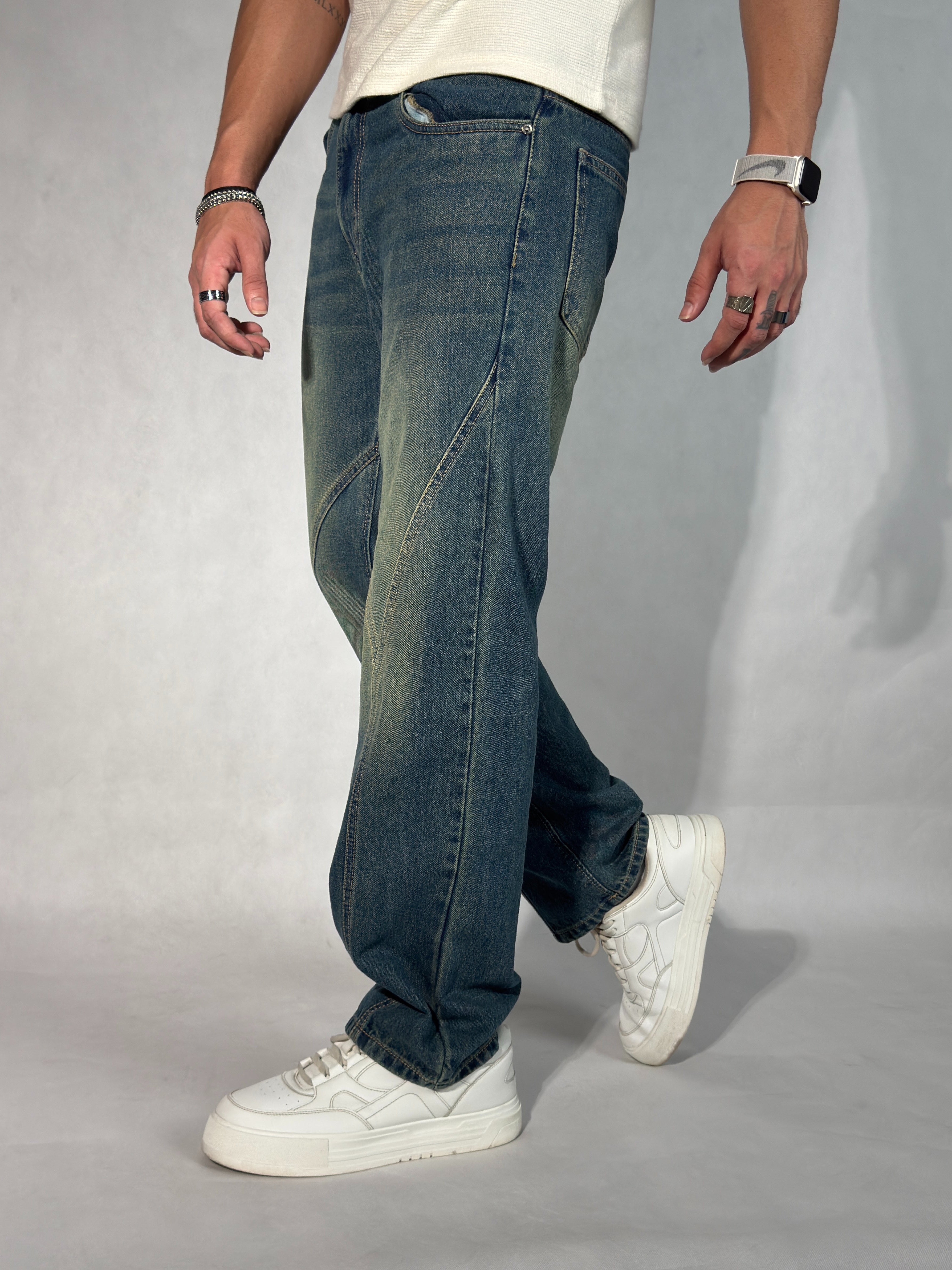 Subtle Fade Blue Straight Fit Jeans