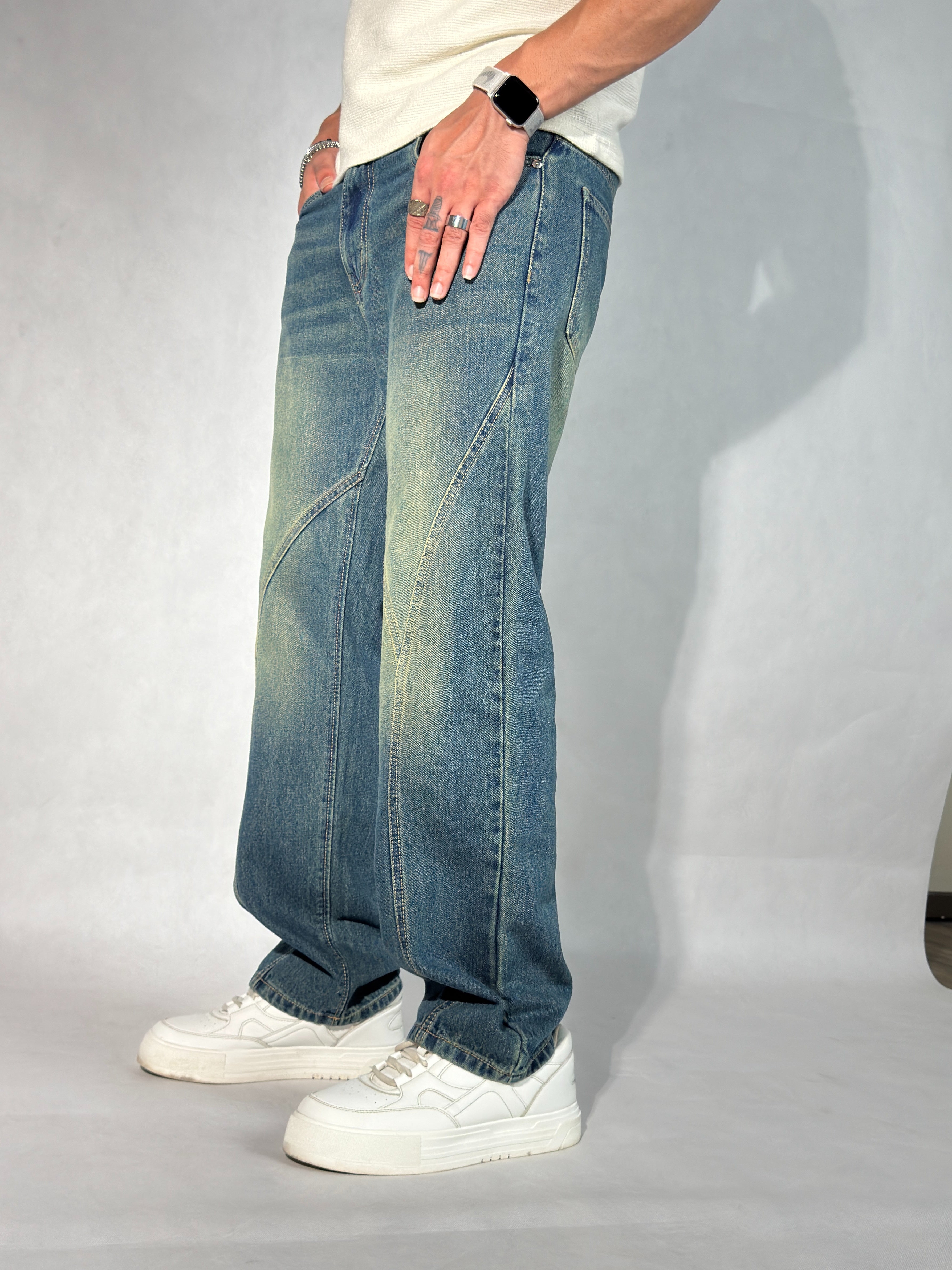 Subtle Fade Blue Straight Fit Jeans